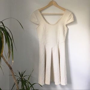 Free People Textured Cream Fit and Flare Dress